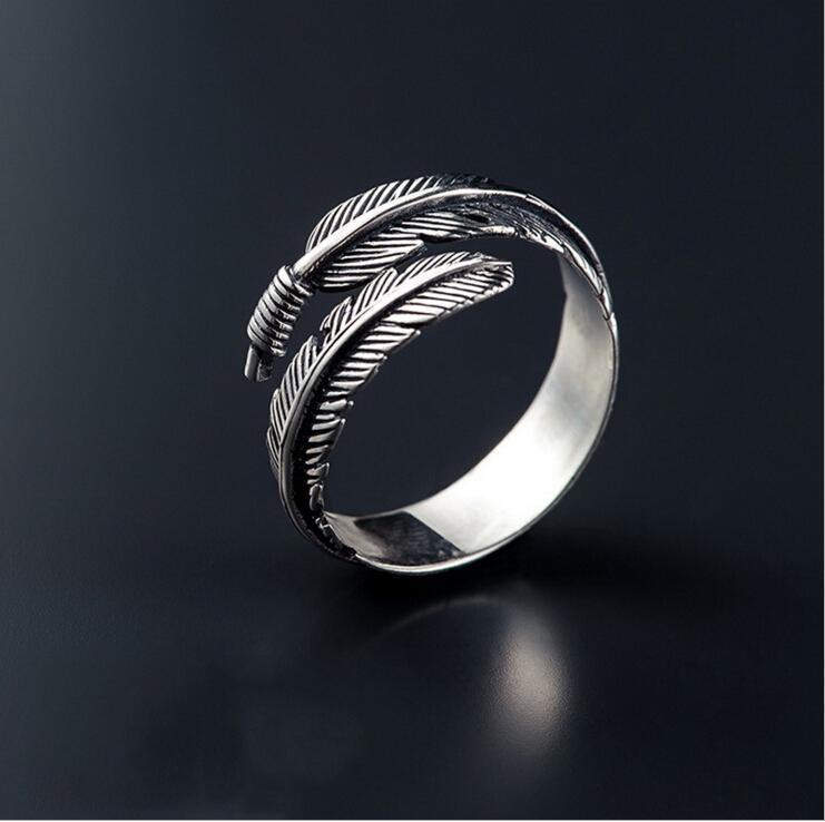 Sterling Silberfeder Offene Ringe