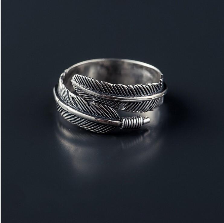 Sterling Silberfeder Offene Ringe