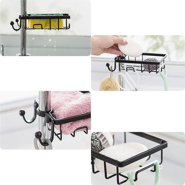 Multifunktionaler Wasserhahnentwässerungsregal Geschirrspülhülle Lagerhalter Badezimmer Caddy Organizer