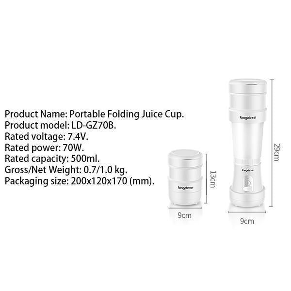 USB-Ladung Electric Mini Multifunktions Juicer Tragbarer Klappsaftbecher