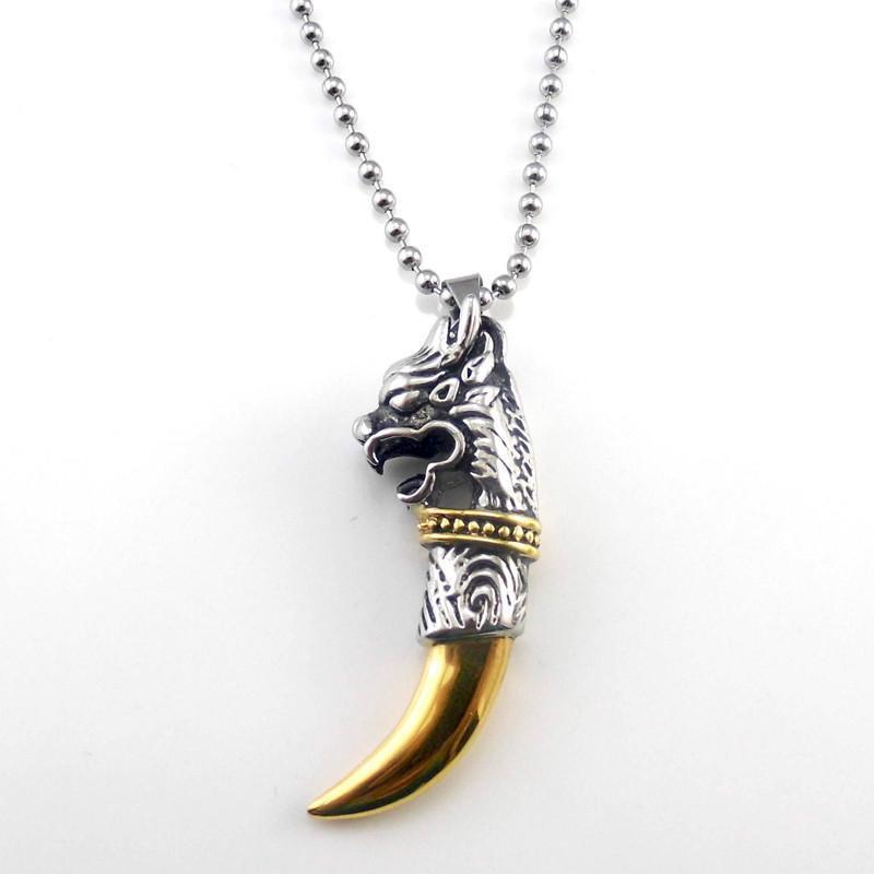 Gallant Dragon Titanium Pendant Necklaces