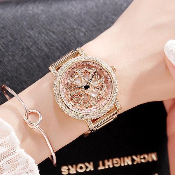 Frauen wasserdichte Fashion Diamond Quartz Uhr