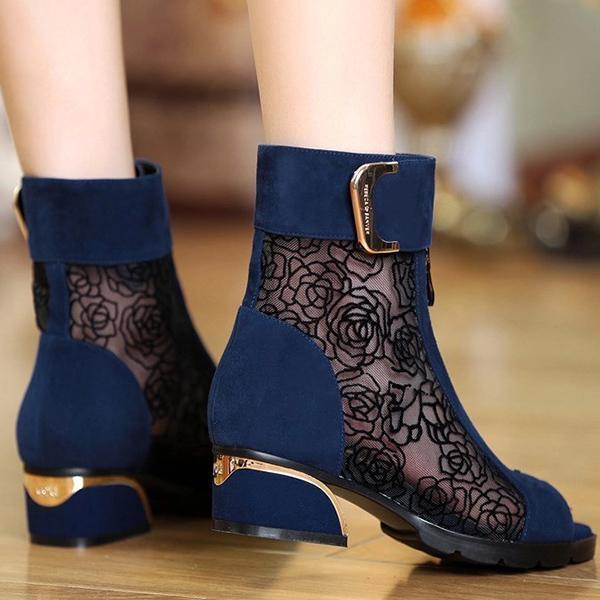 Sexy Open Toe Lace Ankle Boots