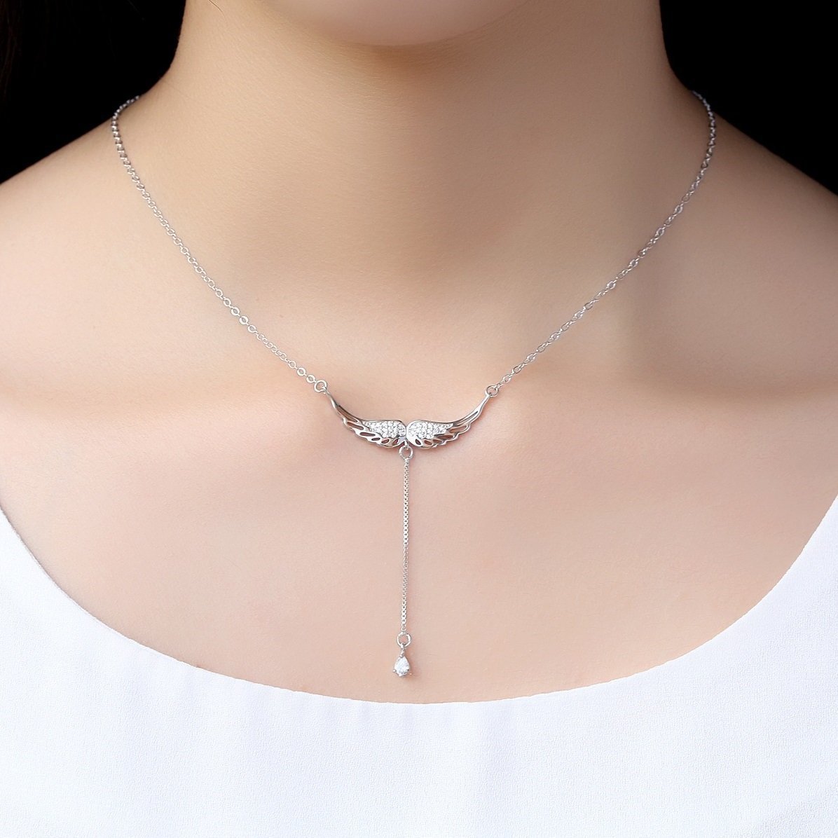 Sterling Silver Drop of Heaven Y Necklaces