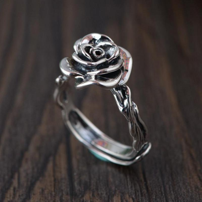 Sterling Silver Vintage Rose Rings