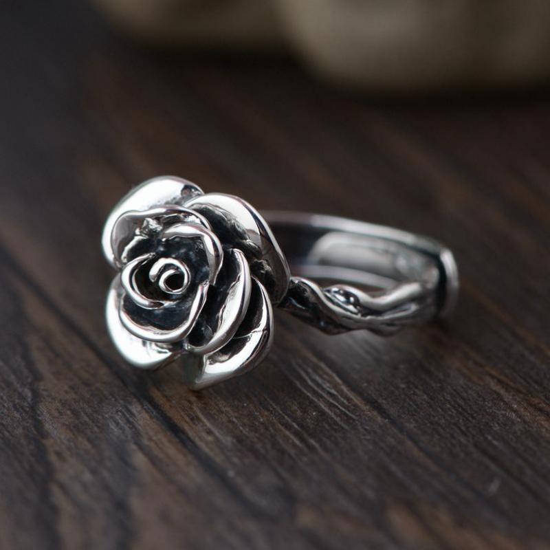 Sterling Silver Vintage Rose Rings