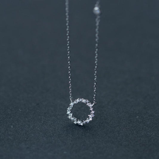 Silver Ring Diamond Necklace