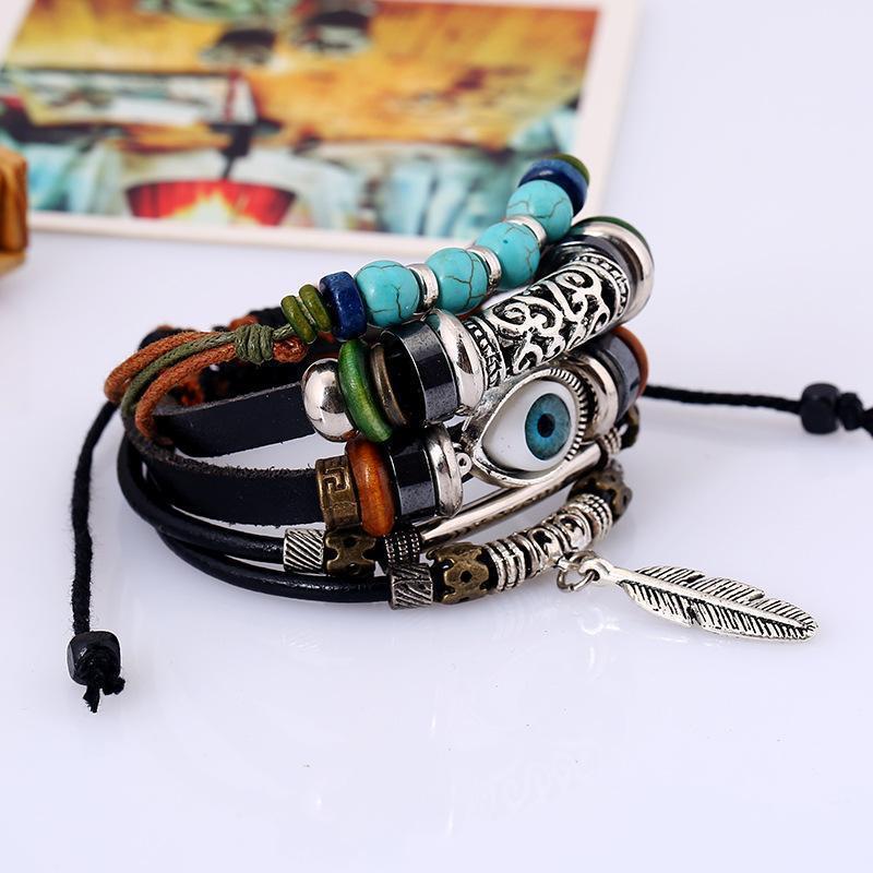 Multilayer Spiritual Leather Bracelet- Adjustable and Unisex