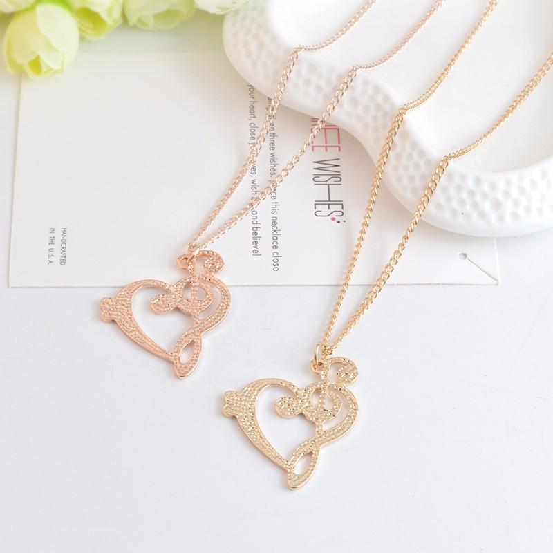 Halsketten Treble und Clef Heart Pendelled