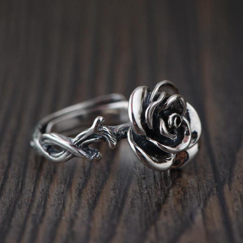 Sterling Silver Vintage Rose Rings