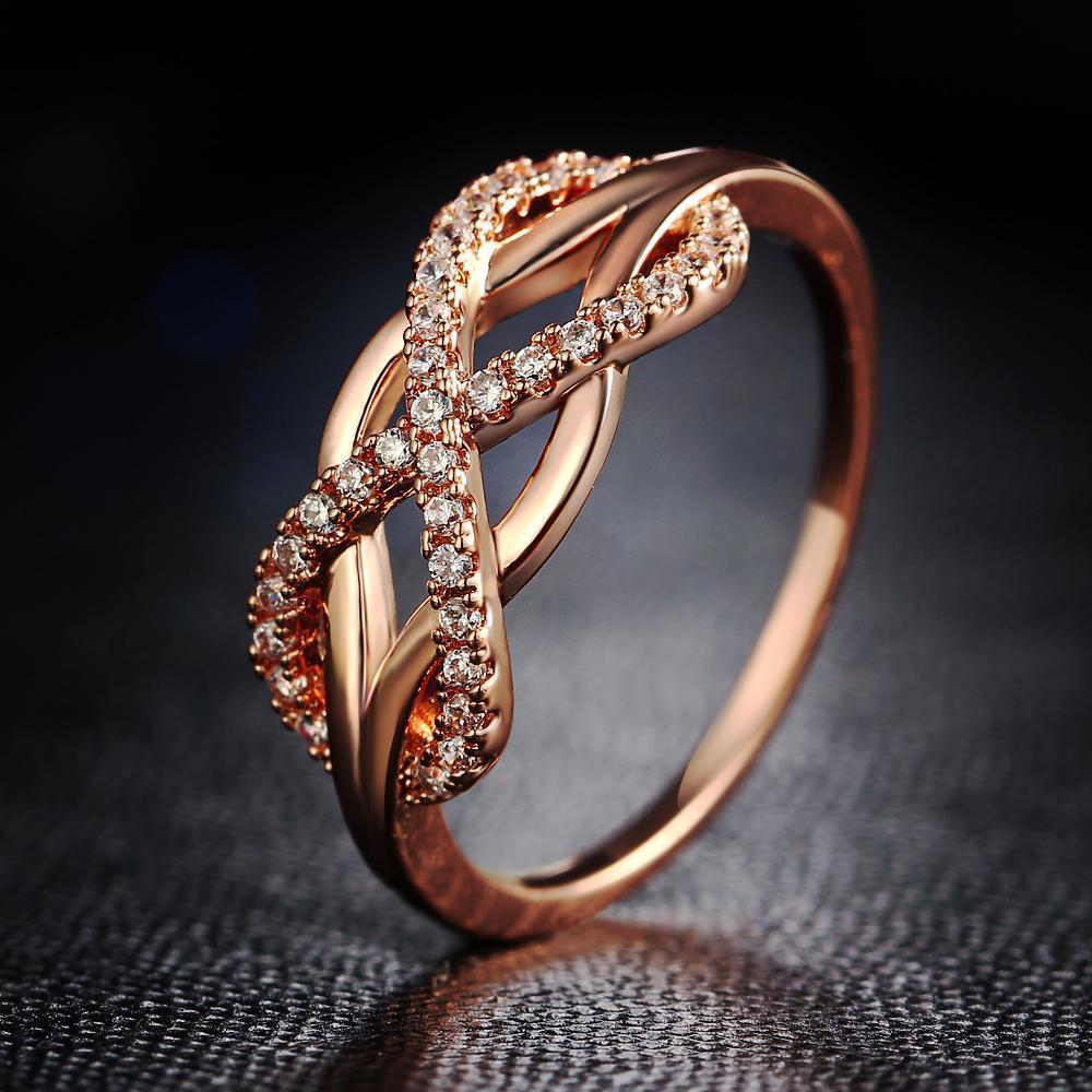 Dazzling Crystal Infinity Rings