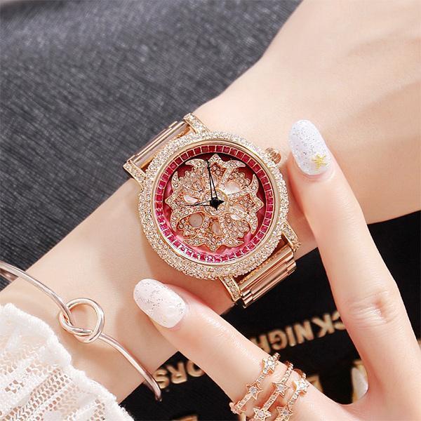 Frauen wasserdichte Fashion Diamond Quartz Uhr