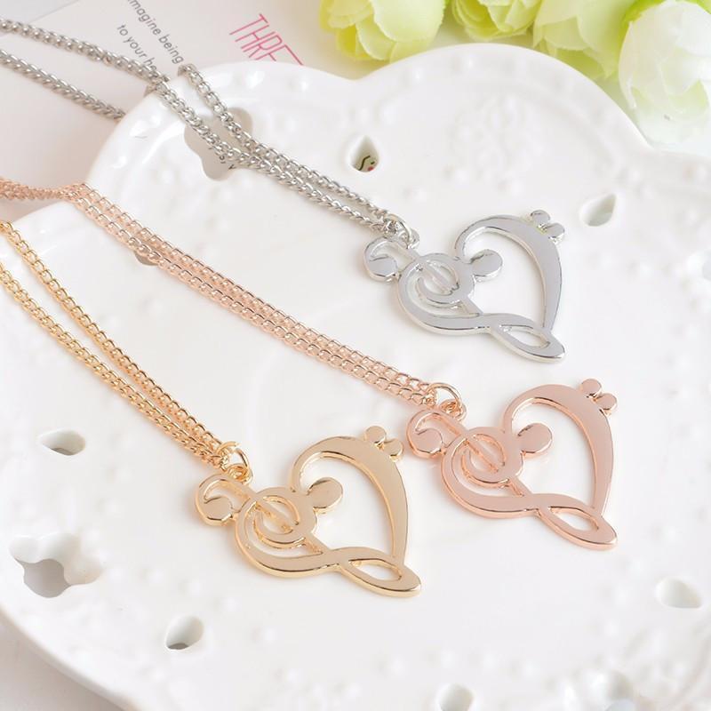 Halsketten Treble und Clef Heart Pendelled