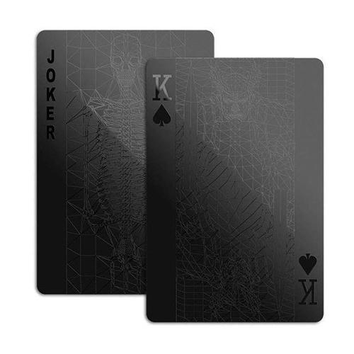 Waterproof Black Plastic Poker Cards(1 Set)