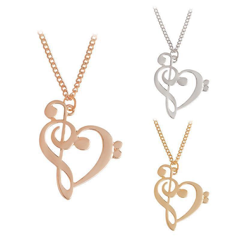 Halsketten Treble und Clef Heart Pendelled