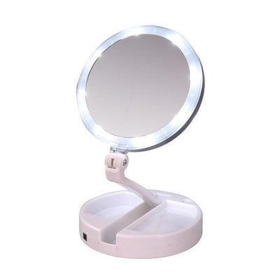 12x LED beleuchtete Falt -Make -up -Spiegel