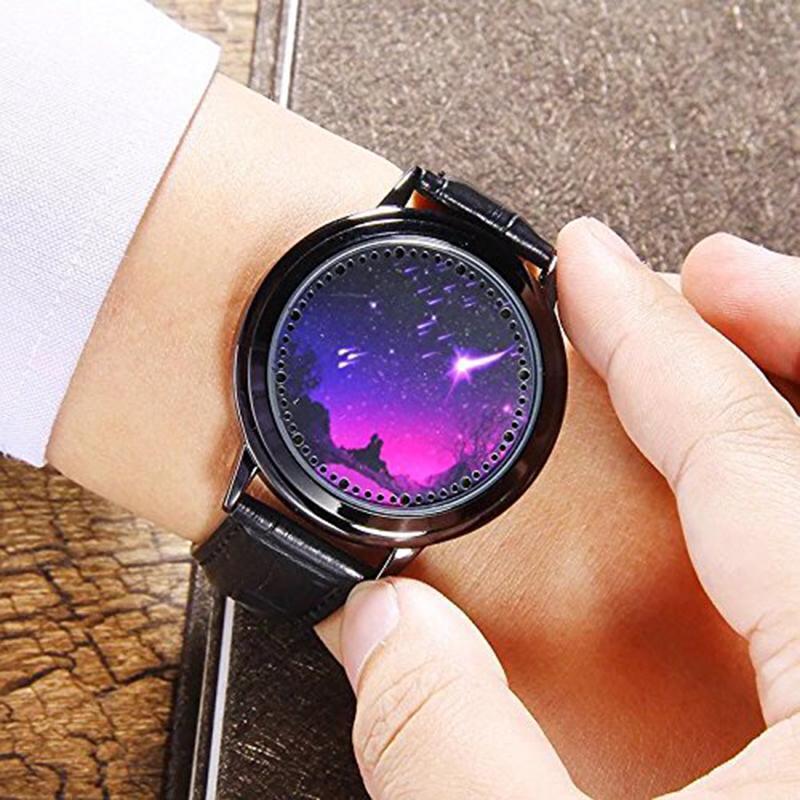 LED Touch Screen Meteor Shower Couple Watch(1 Set)