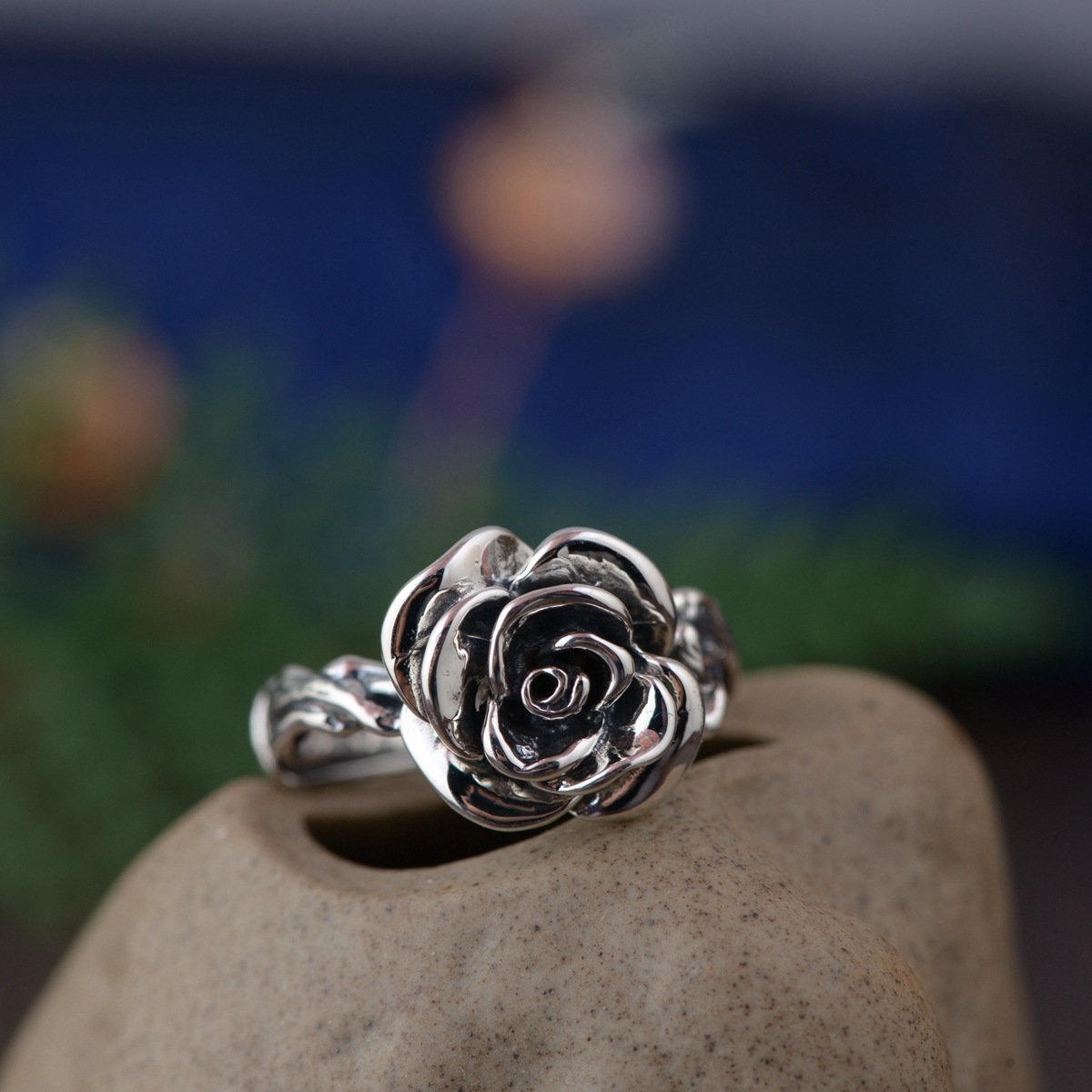 Sterling Silver Vintage Rose Rings