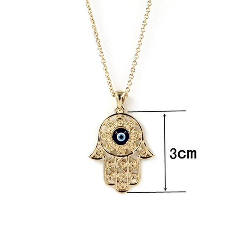 Wunderschöne Hand von Fatima Blue Evil Eye Anhänger Halsketten