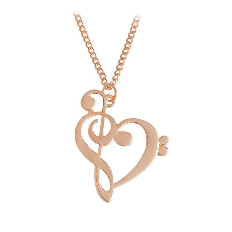 Halsketten Treble und Clef Heart Pendelled