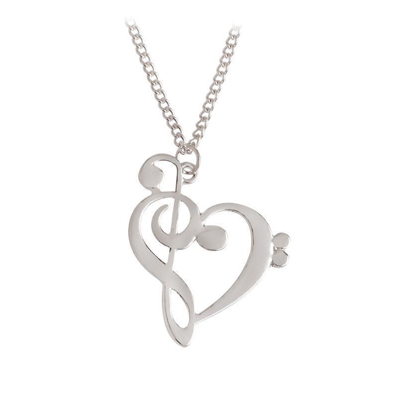 Halsketten Treble und Clef Heart Pendelled