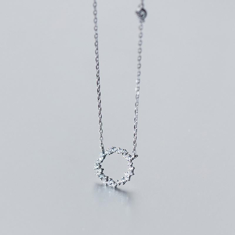 Silver Ring Diamond Necklace