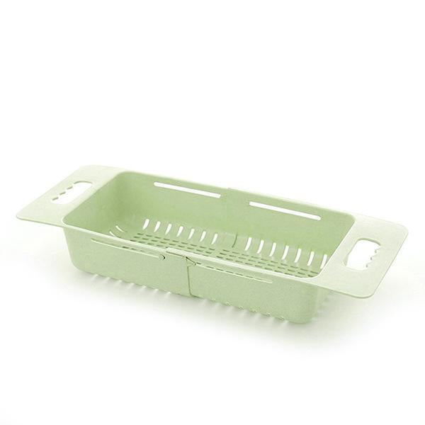 Adjustable Retractable Drain Basket - Plastic Multifunctional Sink Draining Rack - Vegetable Fruit Washing Storage Basket