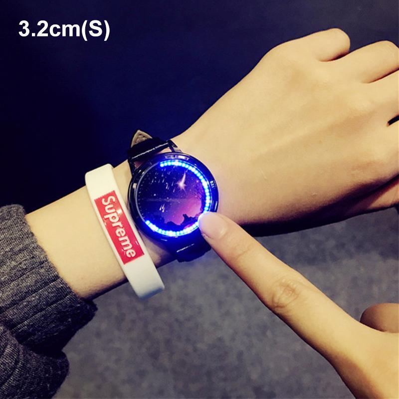 LED Touch Screen Meteor Shower Couple Watch(1 Set)