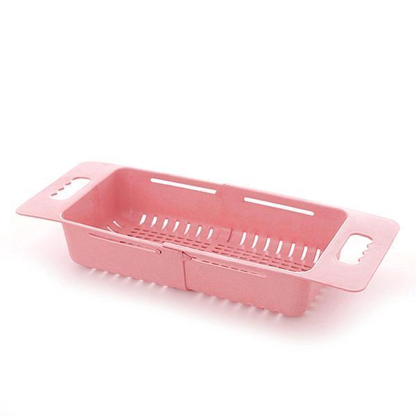 Adjustable Retractable Drain Basket - Plastic Multifunctional Sink Draining Rack - Vegetable Fruit Washing Storage Basket